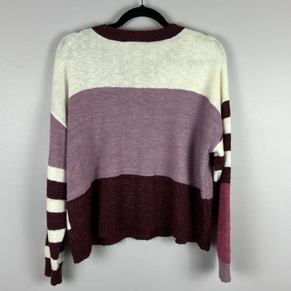 Lane Bryant Classic Button Front Cardigan Sweater Size 18/20 Maroon Colourblock - Picture 11 of 11